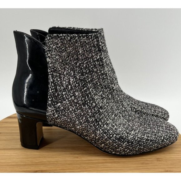 DONALD J PLINER Women Booties Black Grey 9 M Jaxx Ankle Boots Sparkle Shimmer - Picture 3 of 14